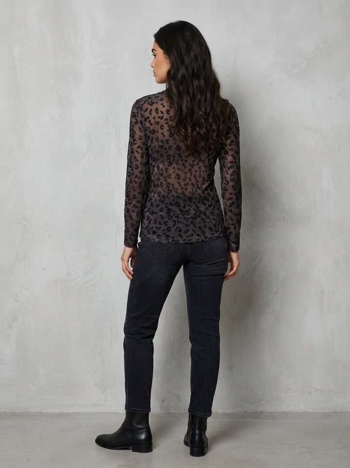 Leopard Flock Mesh Top – Studio Wholesale