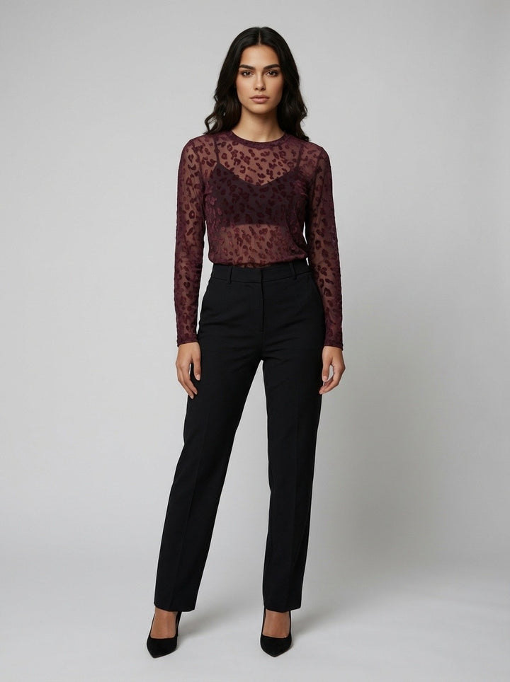 Leopard Flock Mesh Top – Studio Wholesale